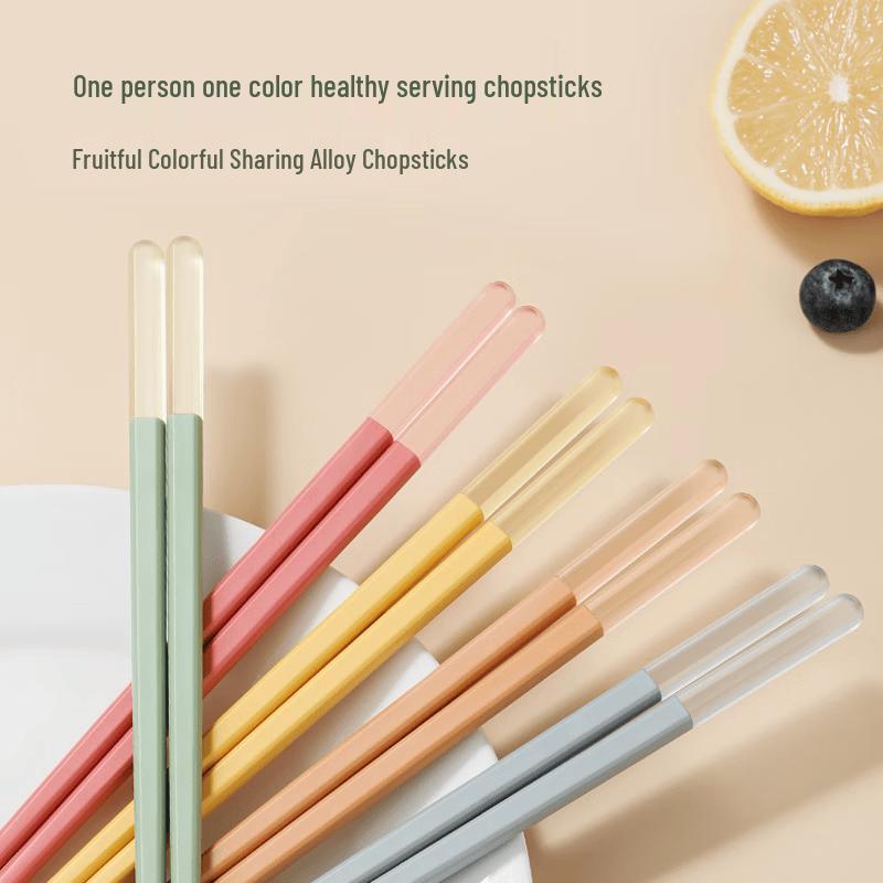 KOBACH 10-Pair Five-Color Alloy Chopsticks