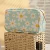 Trendy Large Capacity Corduroy Makeup Bag Travel Printed Toiletry Organizer Bag Makeup Brush Skincare Storage Bag for Women