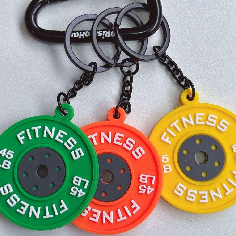 Mini Barbell Plates Key Chain 3-in-1 Fitness Series Pendant  Bodybuilder