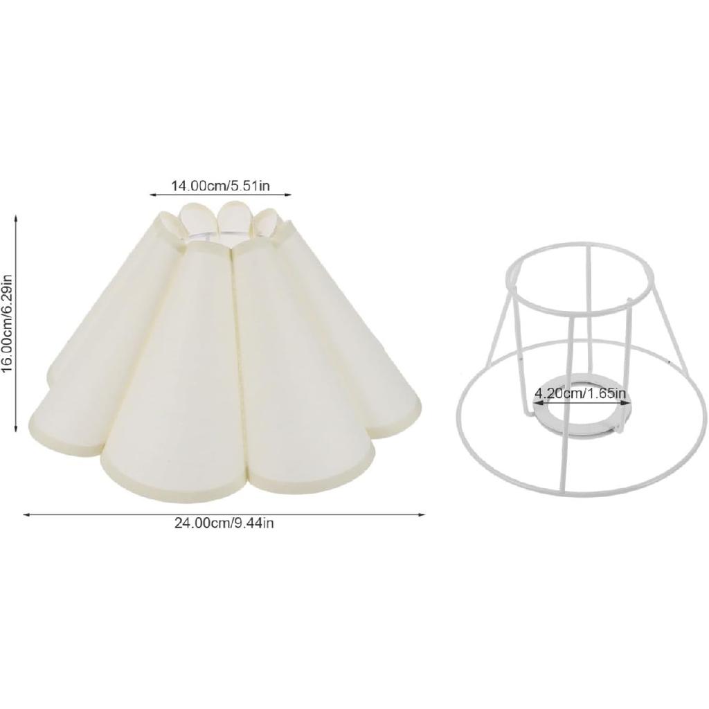 Korean Style Lampshade, Petal Cloth Table Lamp Shade Light E27 Chandelier Replacement Lamp Shades for Home Hotel Bedside Light Pendant A