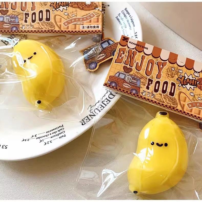 Tpr Banana Squeeze Toy For Stress Relief And Hand Strengthening For Kids And Adults