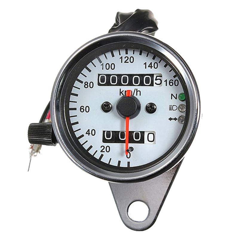 A28G-Motorcycle Universal 12V LCD Speedometer Odometer Gauge Dual Purpose With LED Signal Light Backlight Indicator