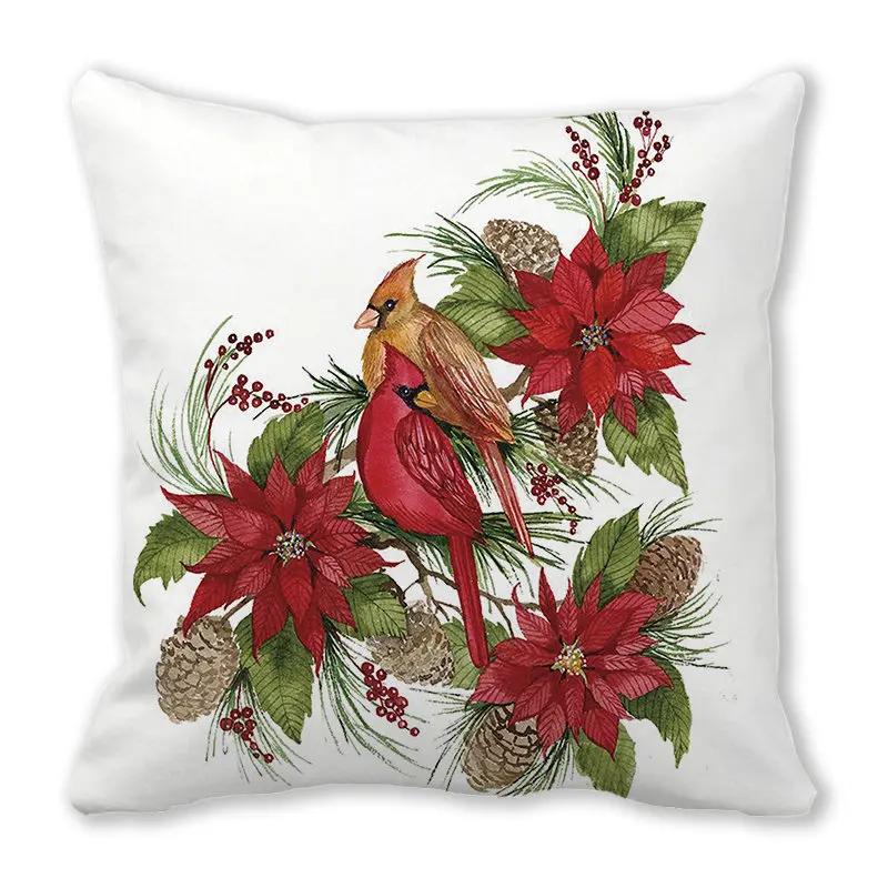 Christmas Theme Atmosphere Printed Pattern Cushion Cover Home Living Room Sofa Decorative Pillow 45x45cm