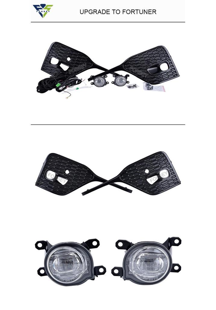 2020-2021 Fortuner Front Bumper Fog Lights & Frame Assembly