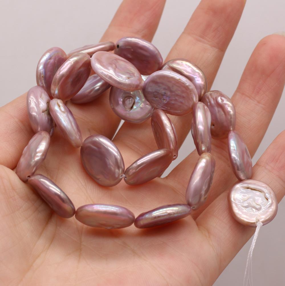 

1String, 15×18mm Purple Natural Freshwater Pearls, Handmade Button Shape Pearl Beads for Jewelry Making DIY Necklace Bracelet Accessories 36cm 1String/15×18mm-36cm фиолетовый