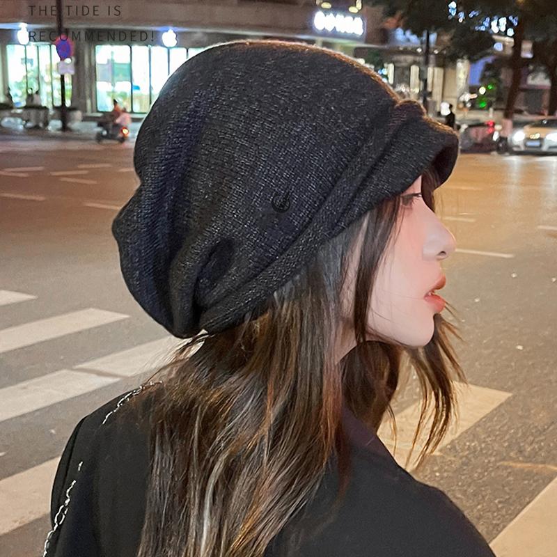 Wool Hat Breathable Autumn And Winter Couple Men Women Lazy Knitted Pile Hat
