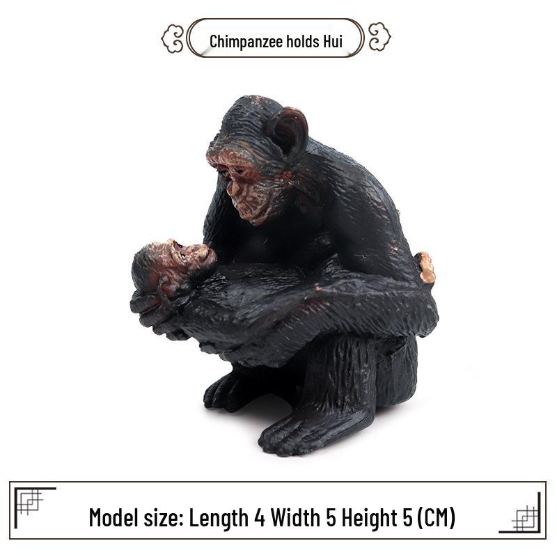 Chimpanzee & Gorilla Plastic Zoo Animal Toy - Children s Desktop Ornament