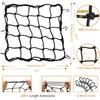 2 Pack Of 15.7"X15.7" Bungee Cargo Net Stretches To 30"X30" Elastic Motorcycle Luggage Bungee Netting With 12 Metal Hooks Stretchable Bungee Cord