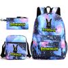 Deformed Zoo Surrounding Primary School Students Schoolbag Trend Starry Sky Backpack Leisure Three-piece Set