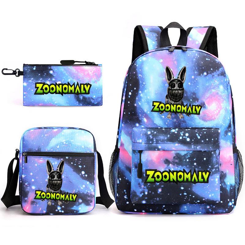 Deformed Zoo Surrounding Primary School Students Schoolbag Trend Starry Sky Backpack Leisure Three-piece Set