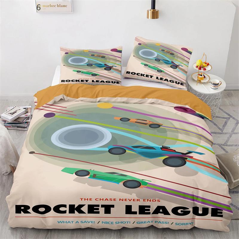 

Новий комплект постільної білизни Rocket League Покривало Single Twin Full Queen Size Car Rocket League Bed Set Adult Bedroom Duvetcover EU single(135x200cm)