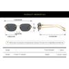 Brand Designer Luxury Rimless Sunglasses Women For Men  Vintage Punk Sun Glasses Popular Metal Leopard Head Shade Uv400