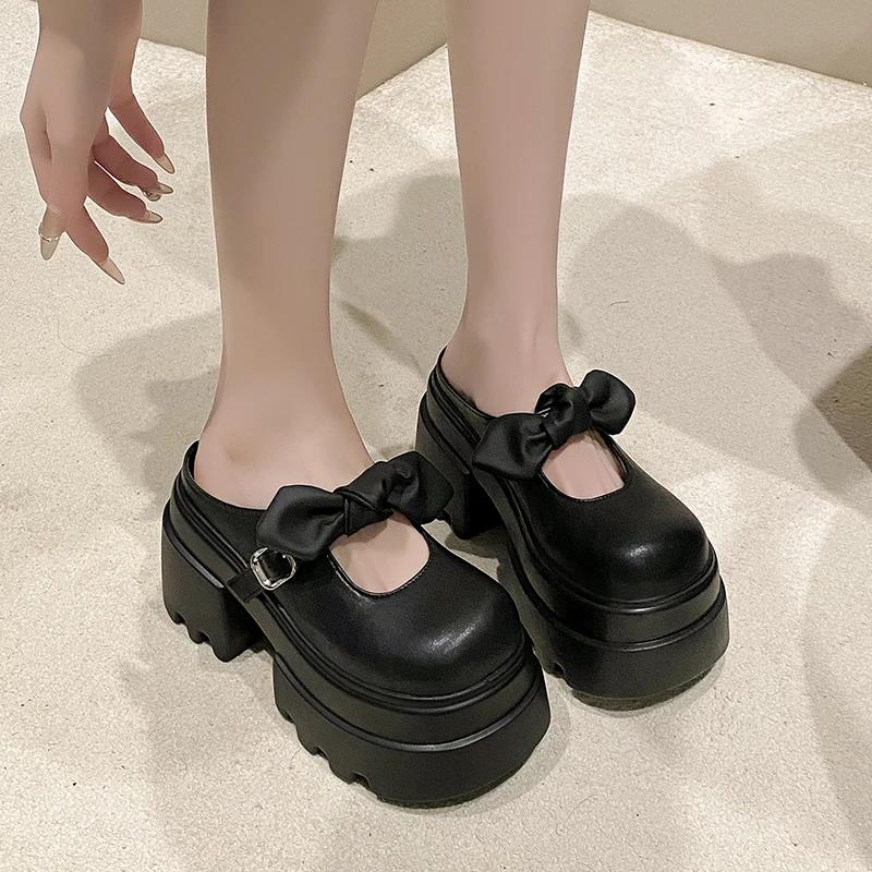 Fashion 10CM Spring Summer Women's Sneakers High Platform Butterfly-Knot Casual Shoes Thick Sole Heels Walking Slippers Zapatos Mujer