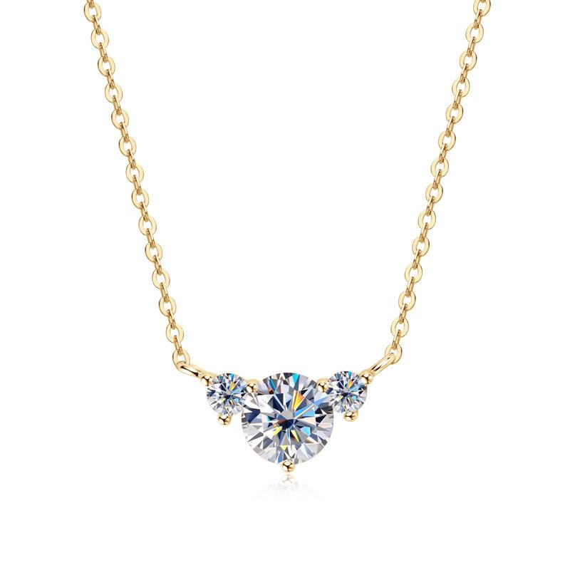 Fashion Trendy Versatile Moissanite Necklace Unique Design Clavicle Chain D VVS1 Delicate Premium Jewelry For Women