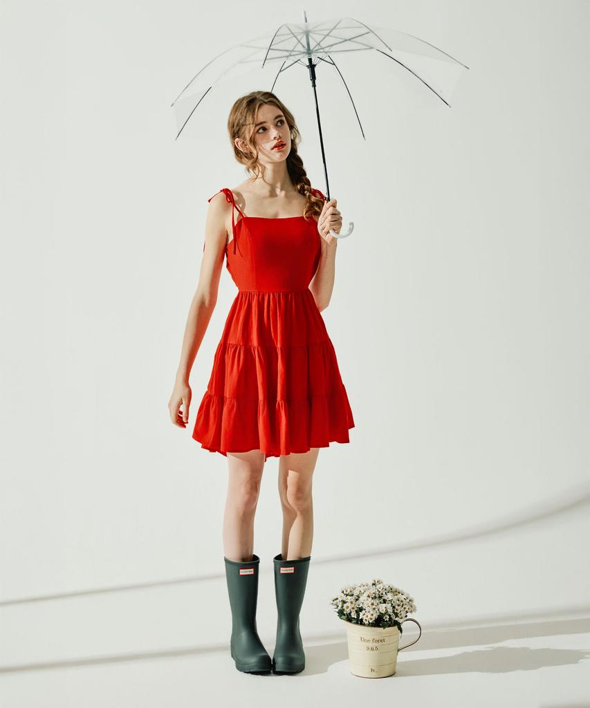 VIKINI VENDER Vieta Mini-Kleid mit Rückenteil-Punkt - Rot