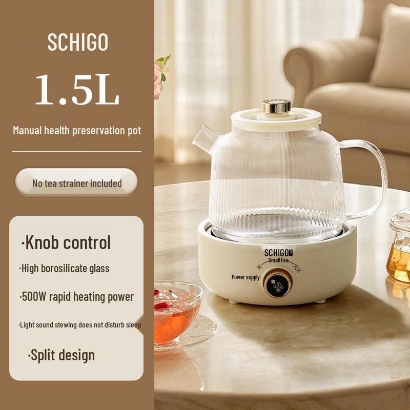 2L Large Capacity Glass Tea Kettle – Multifunctional Stewing and Boiling for Home and Office Large Capacity Health Pot