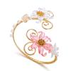 Enamel Glaze Craft Floral Arm Bracelet Adjustable Hollow Out Armlet  Vacation Style