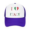 I Love Italy  Sun Hats  Trendy Unisex Adult Mesh Trucker Hat Dropshipping Design Kpop Rock Baseball Caps Birthday Gift
