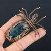Natural Moss Agate Gemstone Handmade Copper Wire Wrap Spider Pendant 2.56" m0B23