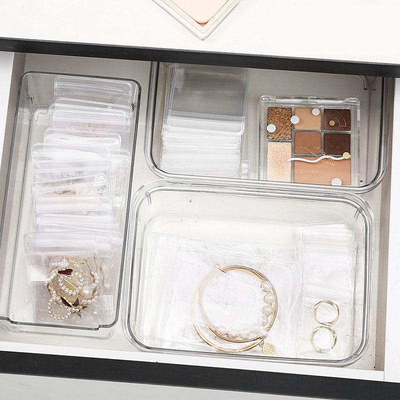 20-Pack Thick PVC Jewelry Bags - Self-Sealing Clear Pouch for Anti-Tarnish Storage of Earrings/Necklaces Zip Lock Protection