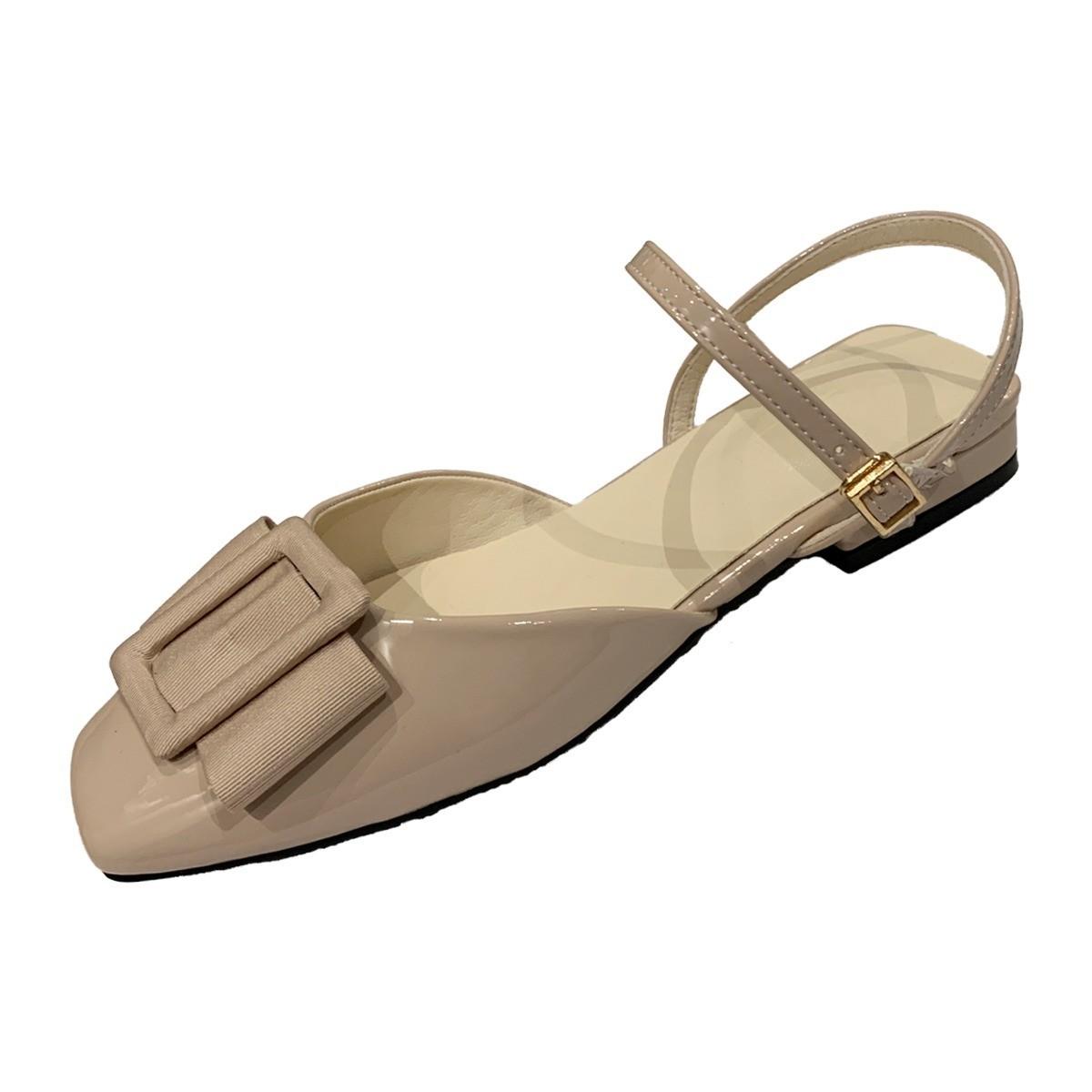 

Shallow mouth hollow bag head cool single shoes women s shoes spring and summer 2025 new thick heel naked pink French high-end sandals 40