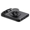 Integrated Privacy Tempered Glass Magnetic Phone Case, Full Hinge Protection with Wrist Strap & 360° Rotating Ring Holder For iPhone Duo Fold