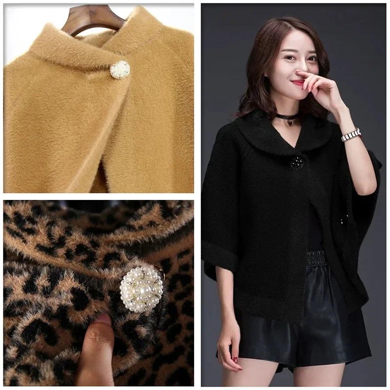 1pcs Rhinestone Buttons for Fur Coat Cardigan Rhinestone for Needlework Collar Sewing Embellishment Replace Metal Buckle