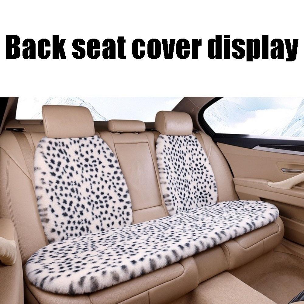 Rabbit Fur Rabbit Fur Car Pad Non-slip Plush Seat Cushion Leopard Print Seat Cover Cushion Front