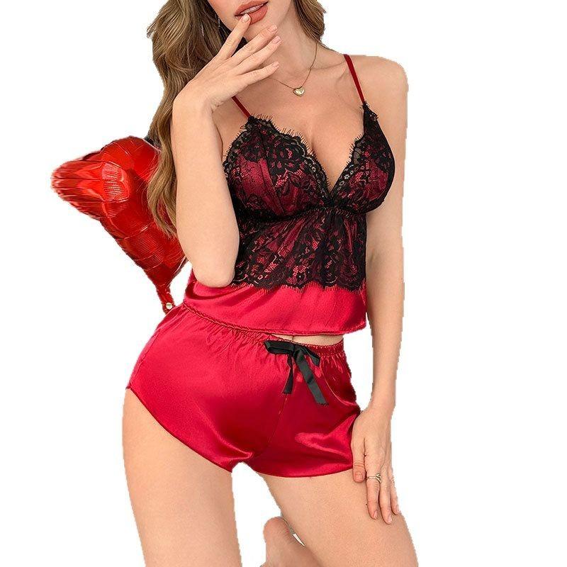 Sex Underwear Mesh Lace Two-piece Set Suspender Set Allure Sexy Wear