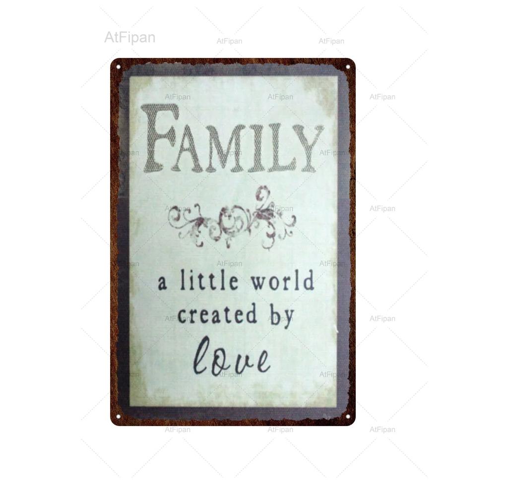 Vintage Family Life Metal Tin Sign  Retro Man Cave Rules Kitchen  Bathroom Wall Decor Home Decor Accessories