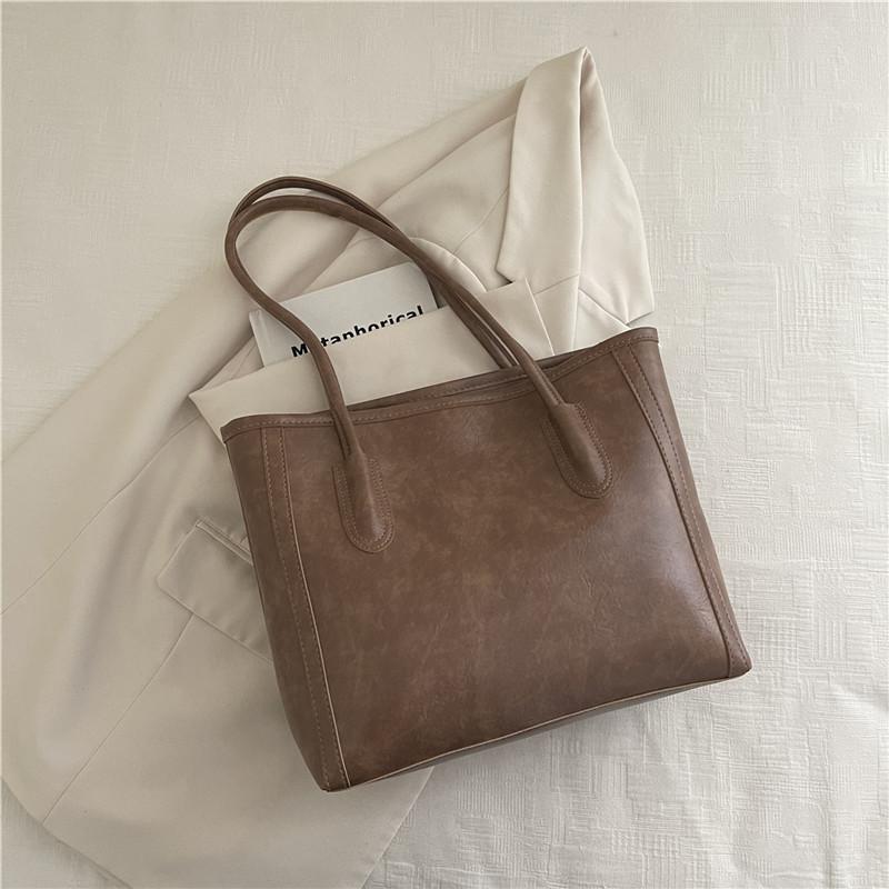 

Ретро повседневная сумка-тоут женская новая модная тенденция большая вместимость сумка через плечо простая дорожная сумочка