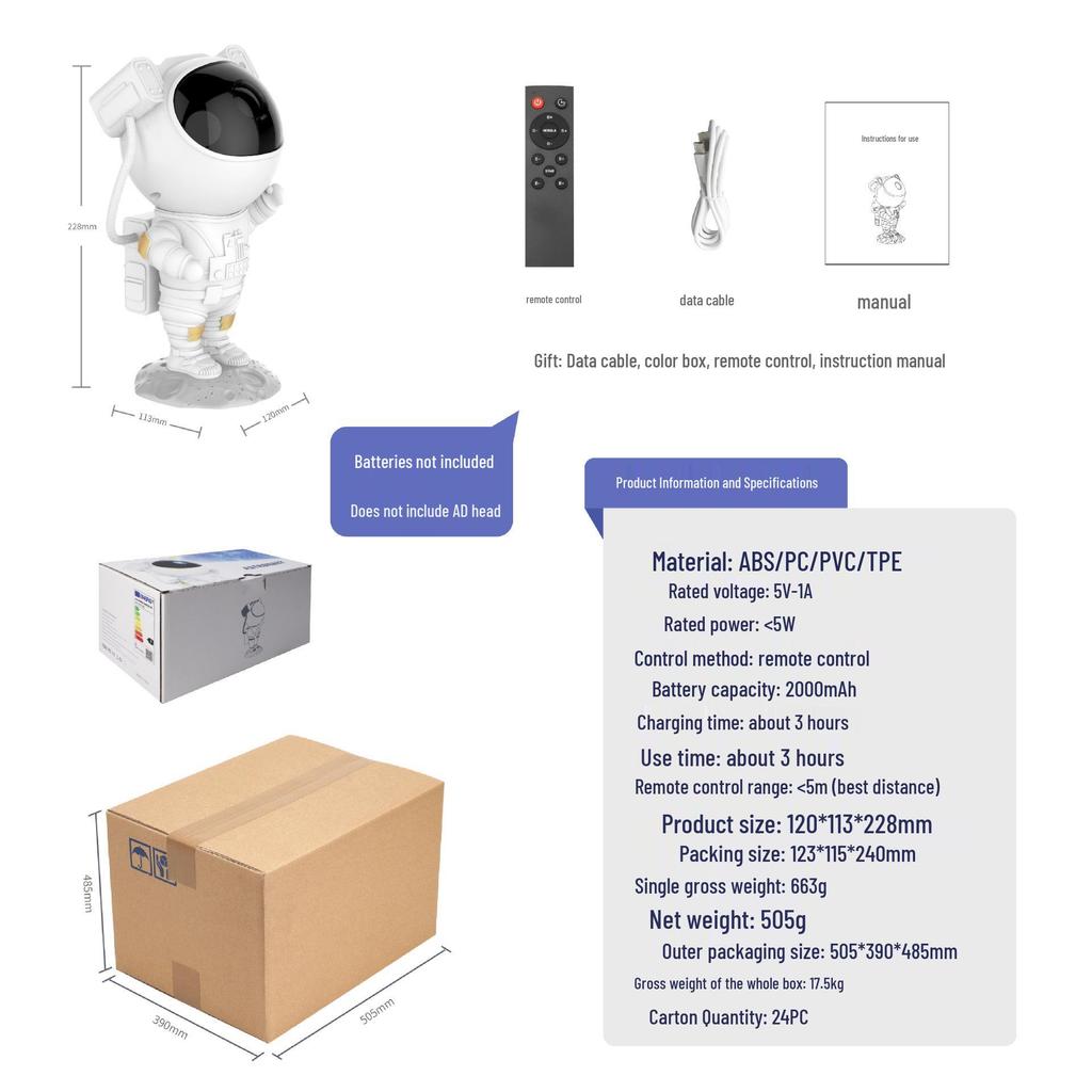 Astronaut Sternenhimmel Projektor Licht - Kreatives Weihnachtsgeschenk für Kinder