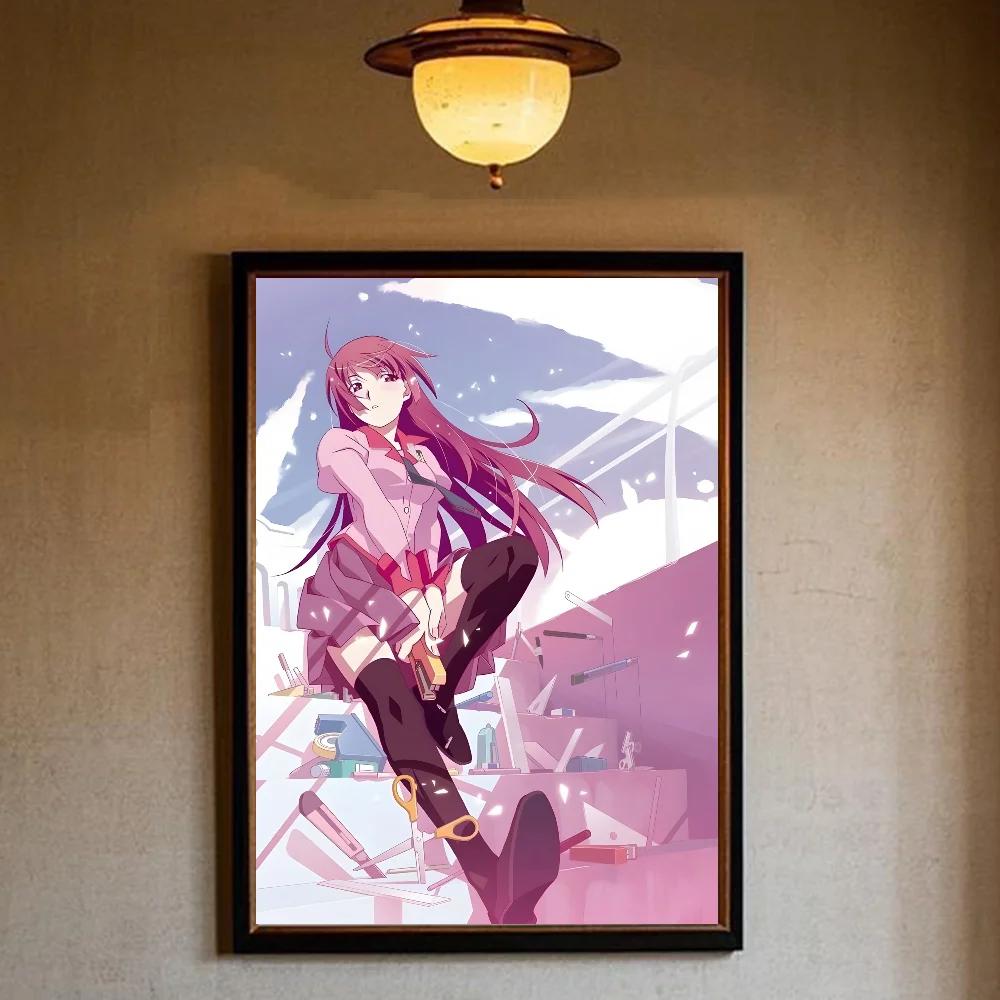 Anime Bakemonogatari Senjougahara Hitagi Poster HD Art Sticky Wall Waterproof Home Living Room Bedroom Bar Aesthetic Decoration