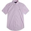 Polo Ss24 Pony Logo Embroidered Striped Short Sleeve Shirt Men Shirts Pink 710803061-001