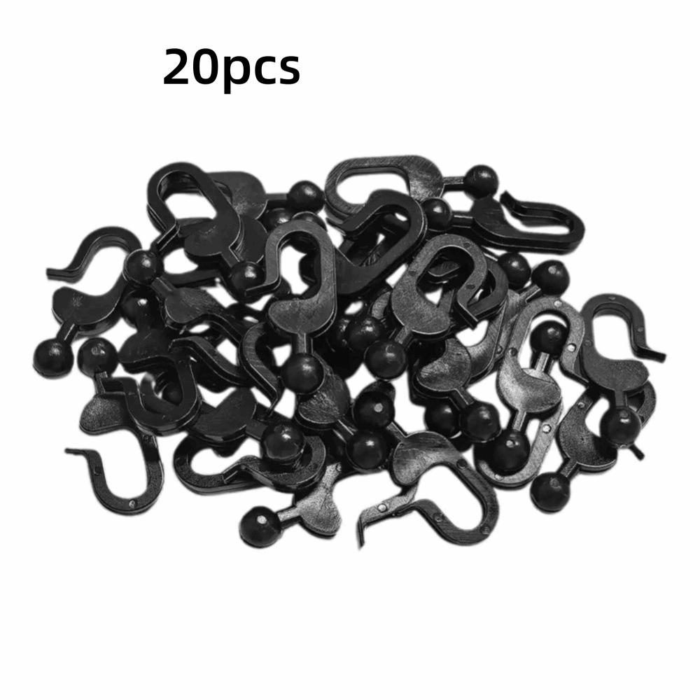 

20 шт. Гладкие скользящие крючки для штор, пластиковые крючки, аксессуары, долговечность, кольца для москитной сетки, палатка