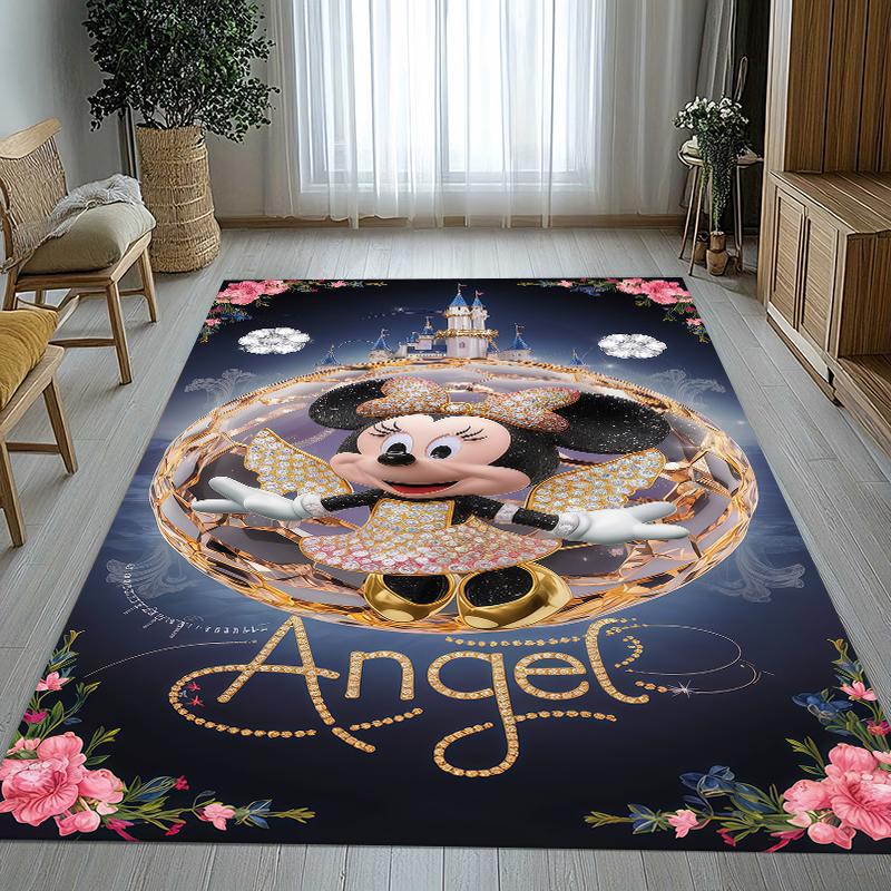 Cartoon Mickey Minnie Mouse Donald Duck Living Room Non-Slip Area Rug Soft Carpet for Bedroom Playroom Sofa,Home Decor Doormat