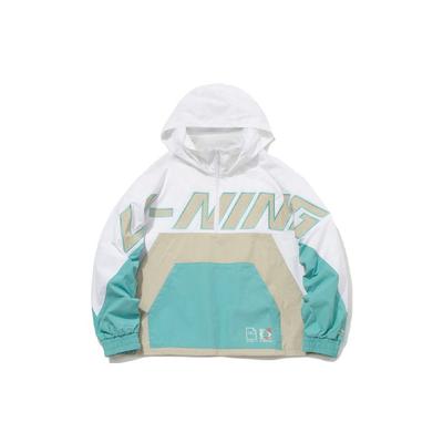 Li Ning Color Block Letter Half Zip Kapuzenjacke Damenjacke Meerblau AFDR016-3