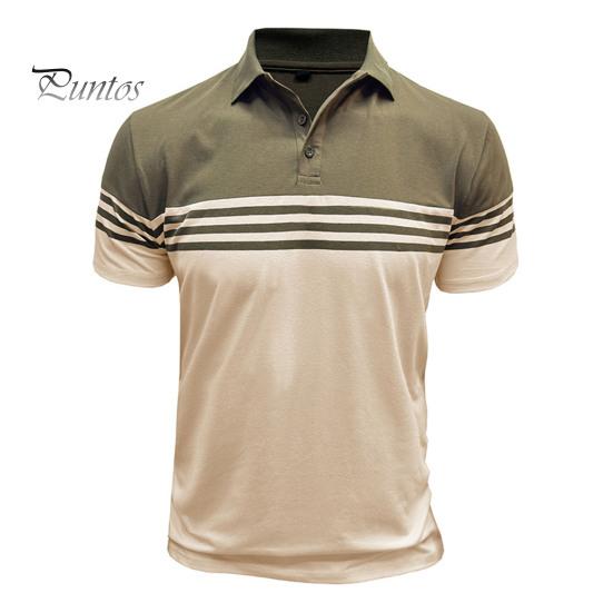 

Мужская полосатая футболка с коротким рукавом и лацканами, дышащая хлопковая смесь, повседневный топ для повседневной носки, вечеринок, офиса, гольфа S армия зеленый