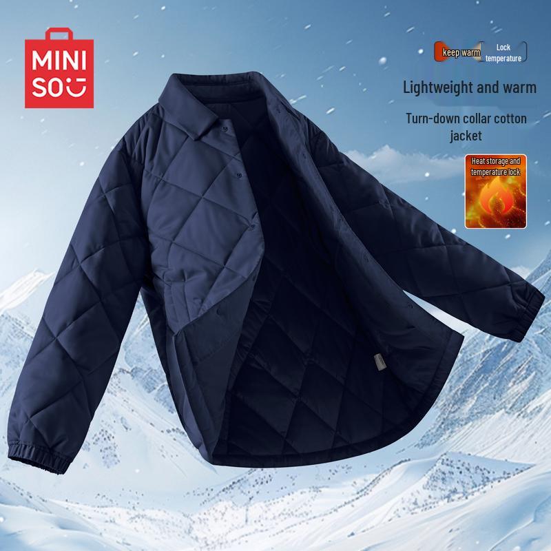 MINISO Men s Padded Winter Lapel Jacket L