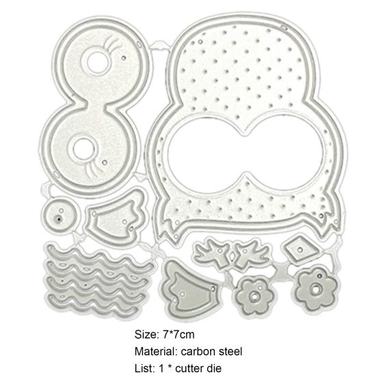 Řezací šablona Odolná Dekorativní Opakovaně použitelná Tvar Sova Kovová Řezací DIY Scrapbook Dekor Suvenýr Dárek