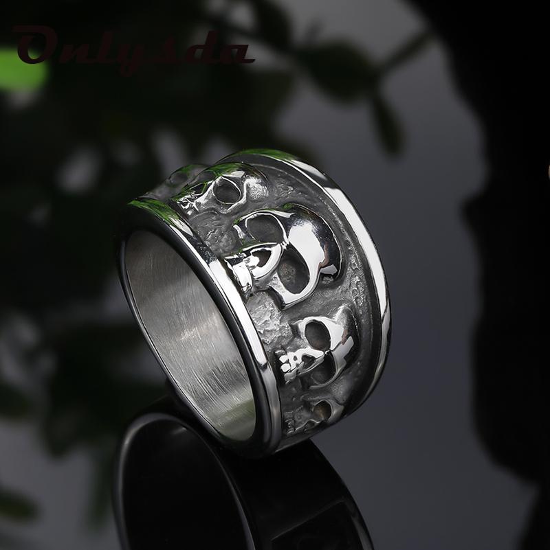 Free Shipping Style Stainless Steel Gothic Accessories Lost Skull Ring Anel Masculino Punk Jewelry Boyfriend Gift OSR731