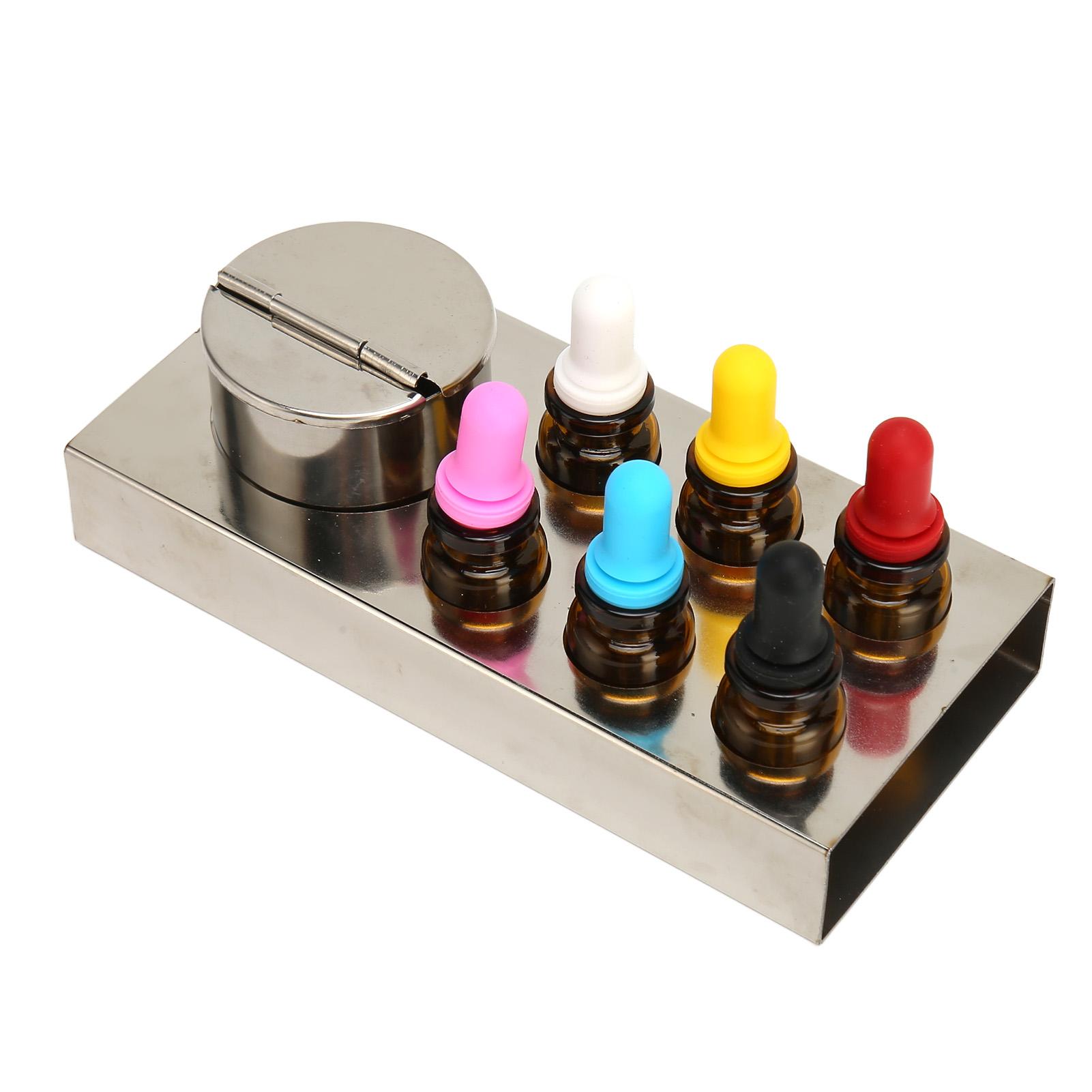 

6 шт. янтарных флаконов-капельниц с держателем из стекла 10 мл, герметичные для жидкостей, эфирных масел, духов