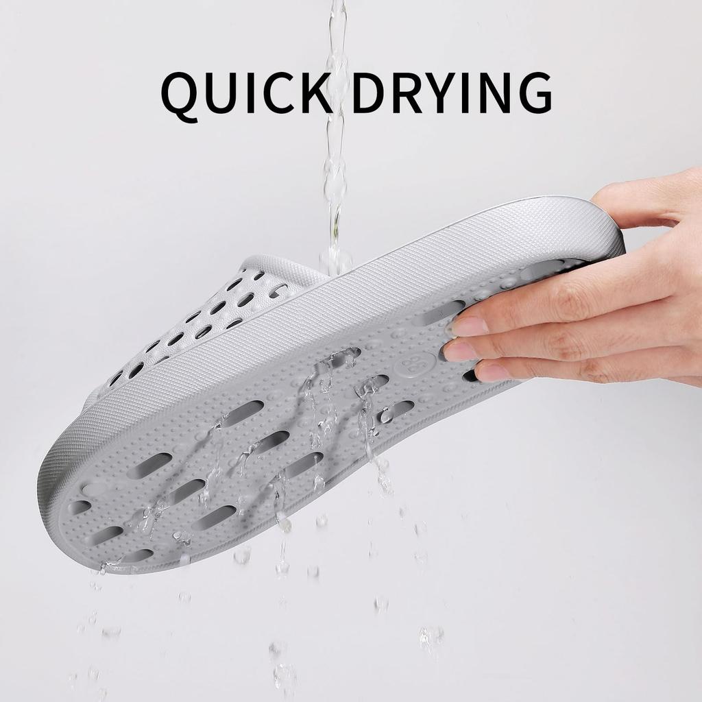 Pallene Summer New Shower Shoes For Women Quick Dry Pool Sandals With Drain Holes Bathroom Slides Lightweight EVA Home Slippers