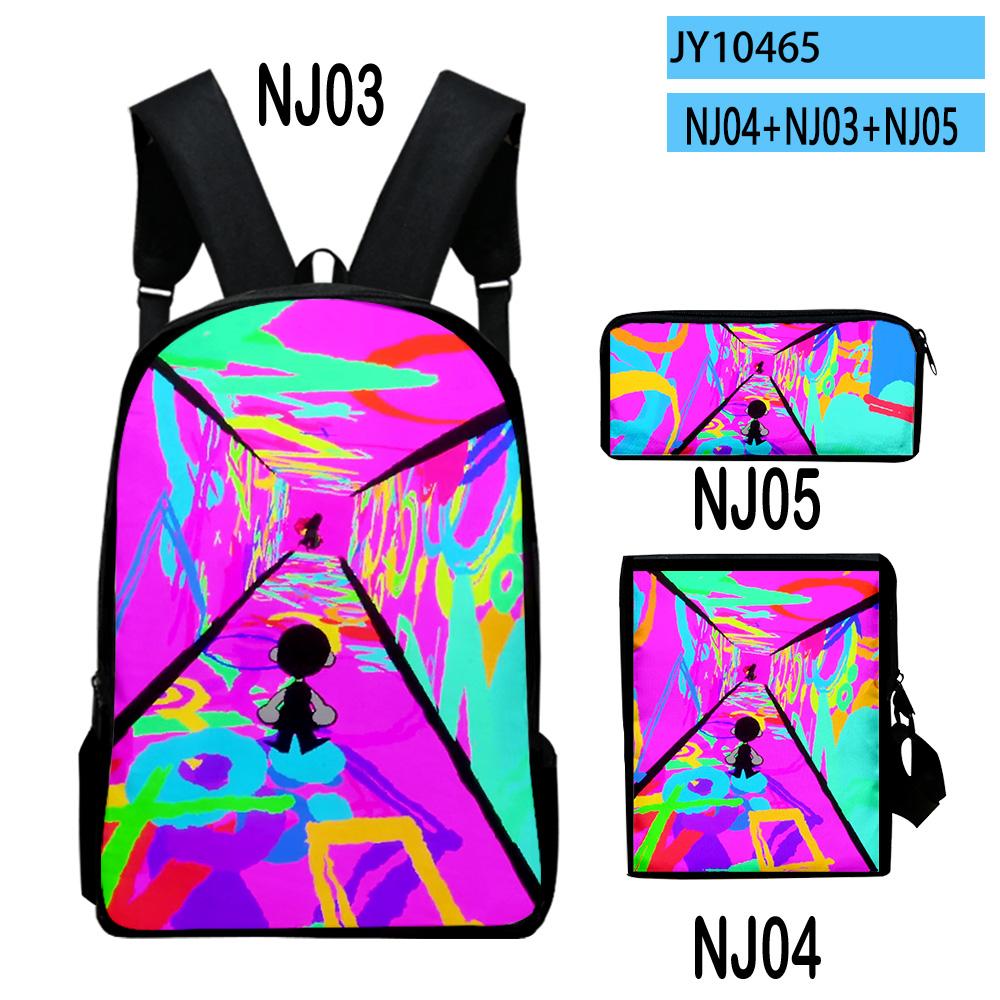 Trendy Subway Midnight Game 3D Print 3pcs/Set Pupil School Bags Laptop Daypack Backpack Inclined Shoulder Bag Pencil Case