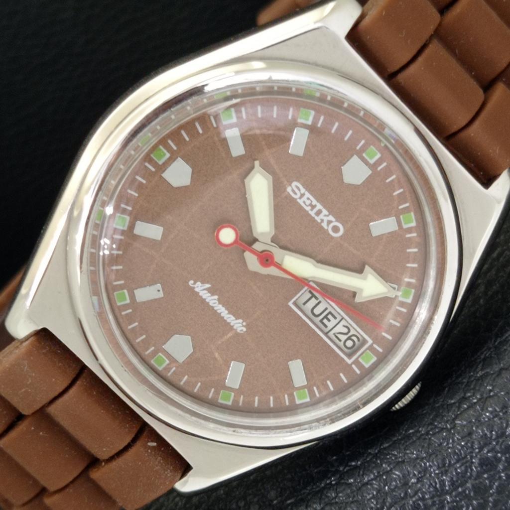 Seiko AUTOMATIC VINTAGE JAPAN 6309A MENS BROWN COLOR DIAL WATCH A700515-5 R203-a700515
