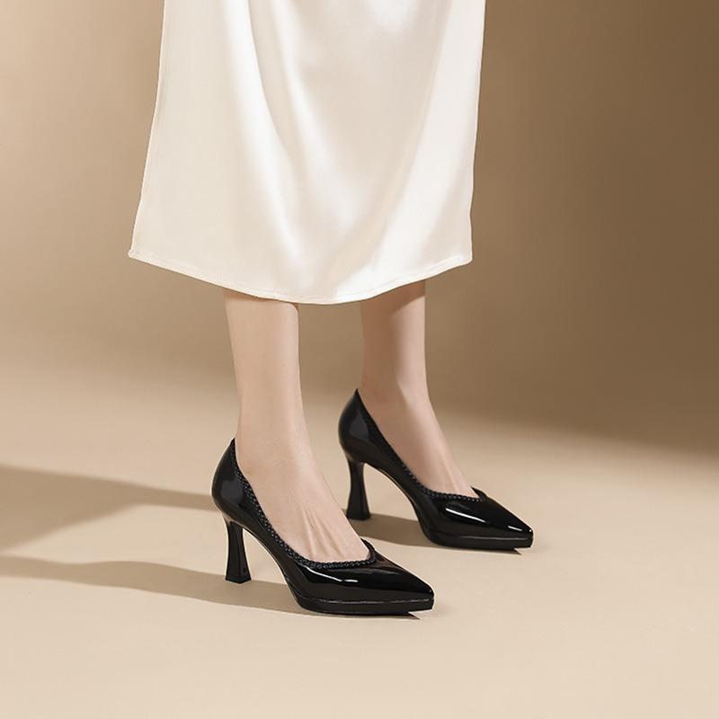 - Banquet high heels women's pointed toe stiletto single shoes autumn new waterproof table not tired feet women's shoes