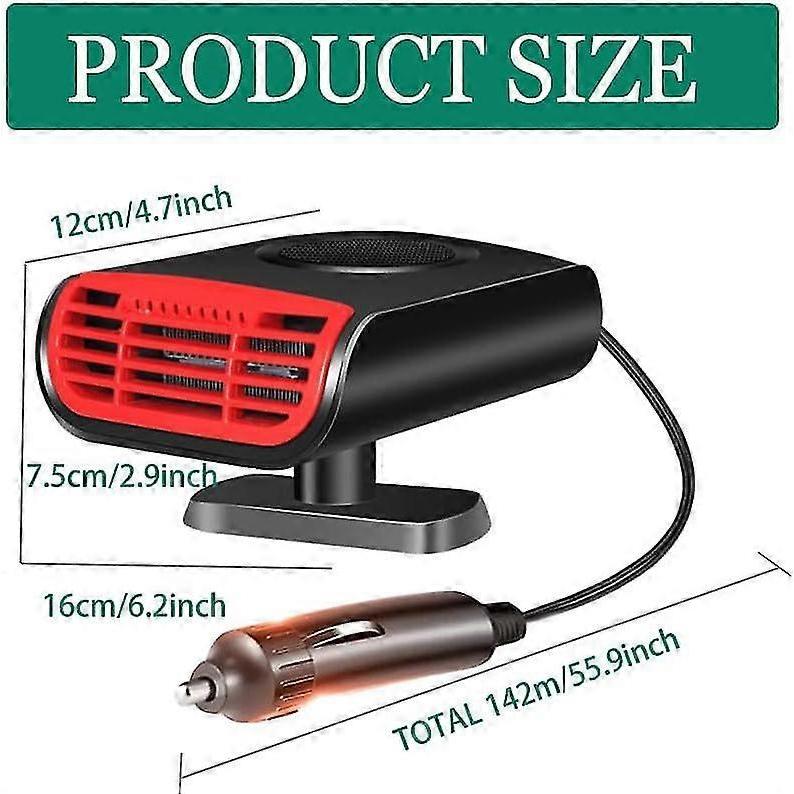 Car Heater, 12v 150w Portable Car Heater Defroster Fans Heating & Cooling Fast Plug In Cigarette Lighter Vehicle Microwave Molecular Deicing