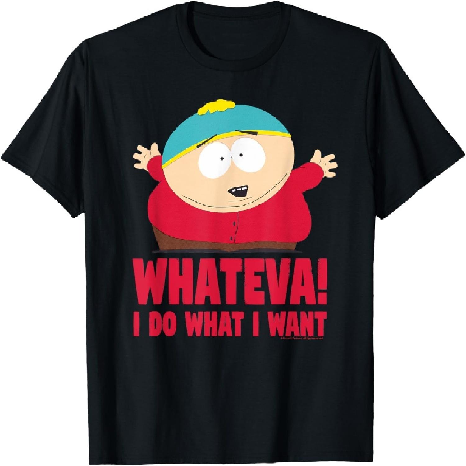 

Класична футболка Cartman з South Park - Чорна, з круглим вирізом, з коротким рукавом, повсякденна M різнокольоровий