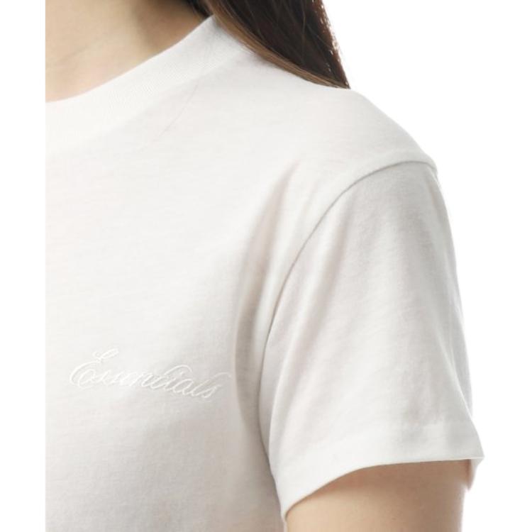 Fear of God Essentials Embroidered Classic Tee Ivory Women Tops Cream 125HO255862FW