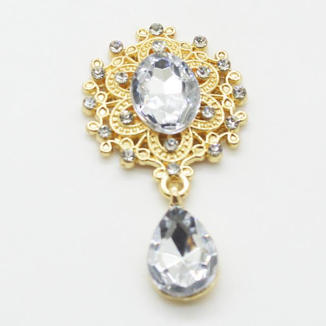 Engood 50Pcs Glass Rhinestone Pendant Button Wedding Sewing Trim & Embellishments Craft DIY Clothing Brooch Decoration Crafts
